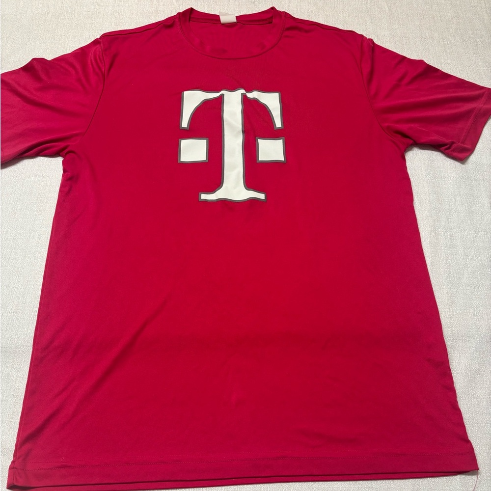 Sport-Tek Men's Bold Red‎ Tee with White Logo Size M